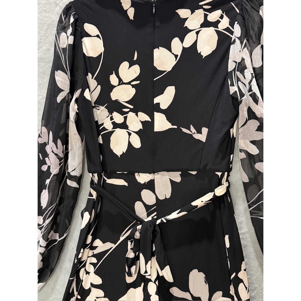 Tommy Hilfiger Petite Long-Sleeve Chiffon Combo Midi Dress 8P NWT - Picture 8 of 12